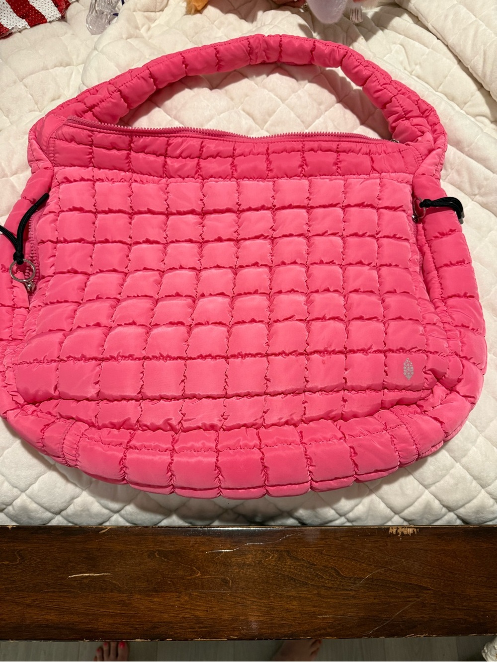 Free People Quilted Hot Pink Shoulder Bag